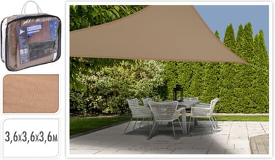 Toile d'ombrage Triangle Sand 3.6 X 3.6 X 3.6 Mtr Tarp Bergtopia.com